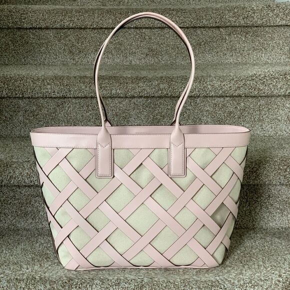 Michael Kors Sienna Leather with Canvas Large Tote - Picture 4 of 14